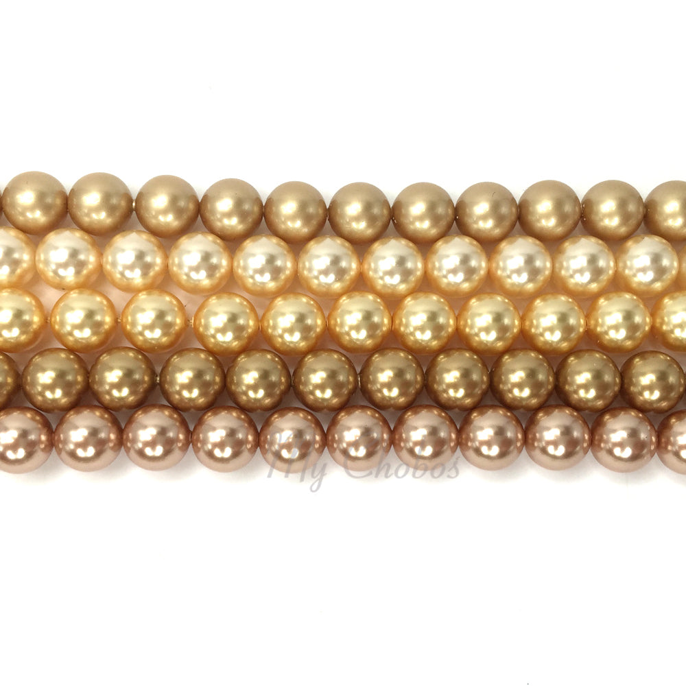 The Swarovski 5810 Crystal Round Gold Pearls are the perfect imitation to  natural pearls.